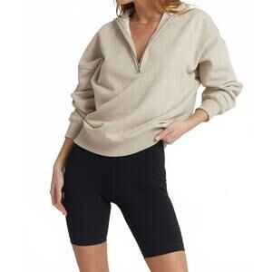 NEW ALMINA CONCEPT half zip travel sweatshirt in oatmeal